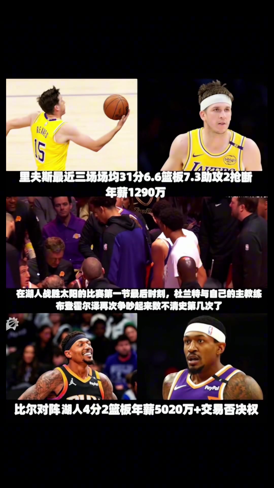 比爾 這5000萬合同拿4分 里夫斯這合同真是高性價(jià)比